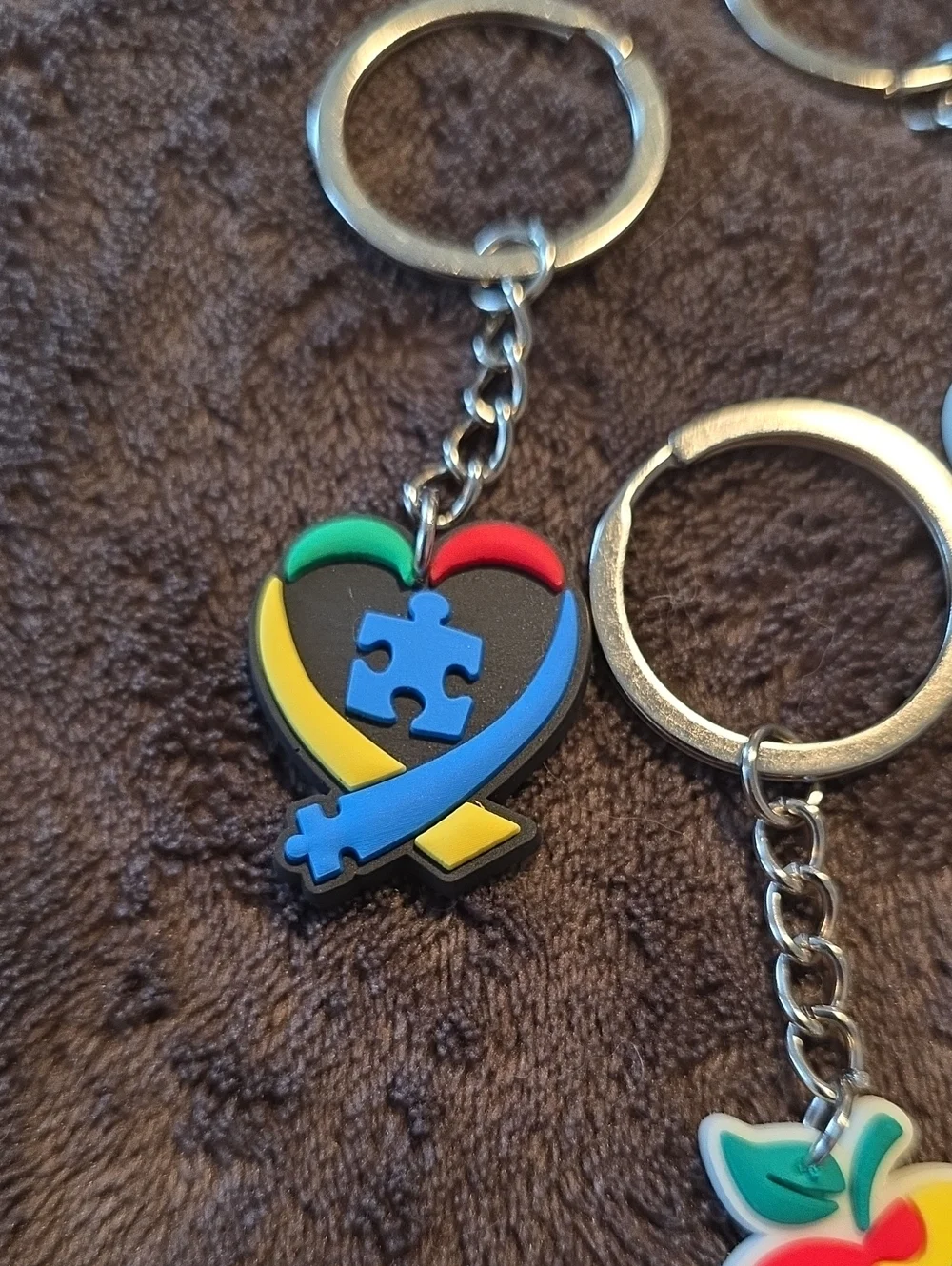 Autism Awareness Neurodiversity Keychain Set 5pc Puzzle Infinity